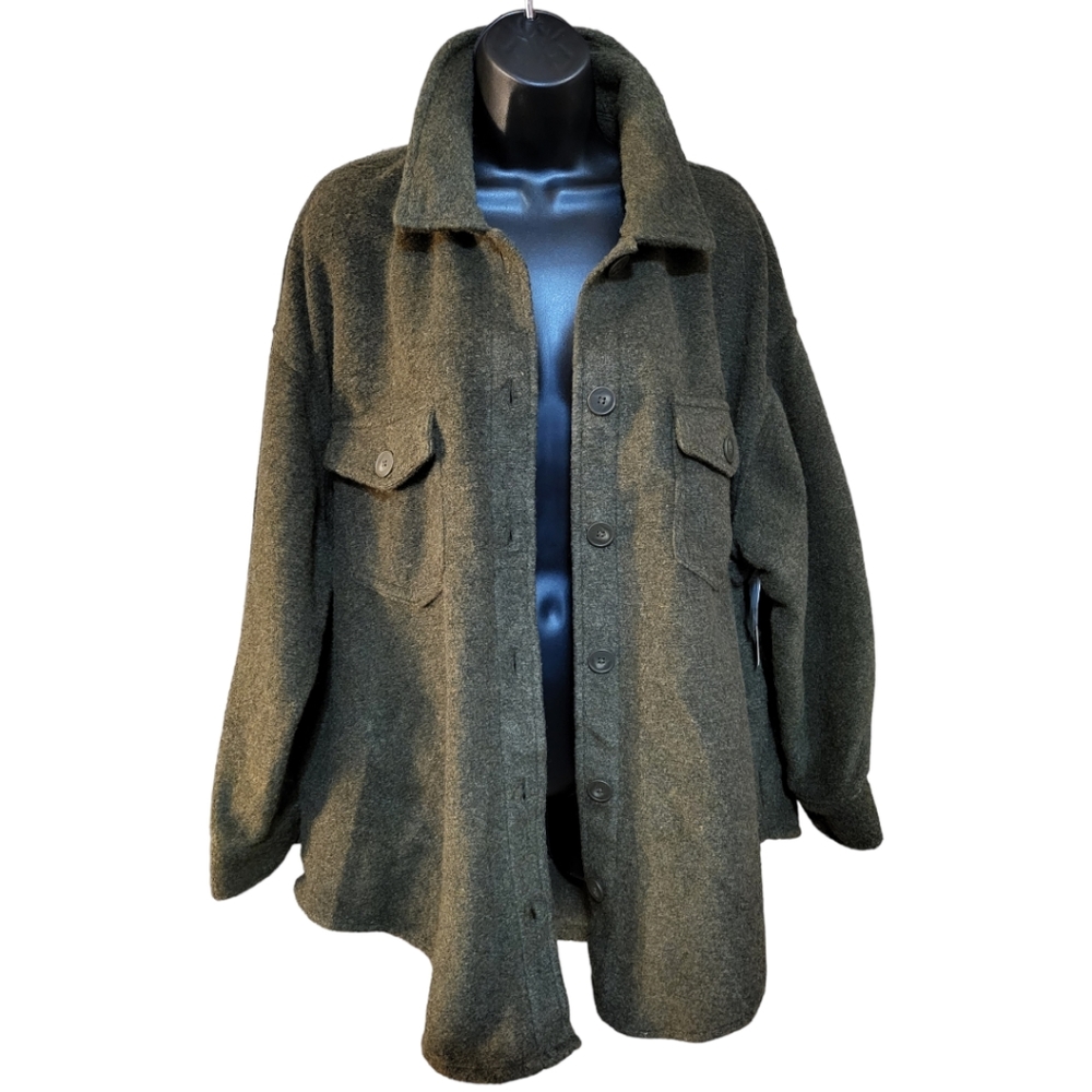 BLACK TAPE _Dusty Olive button up Shacket NWT sizes X,2X & 3X available